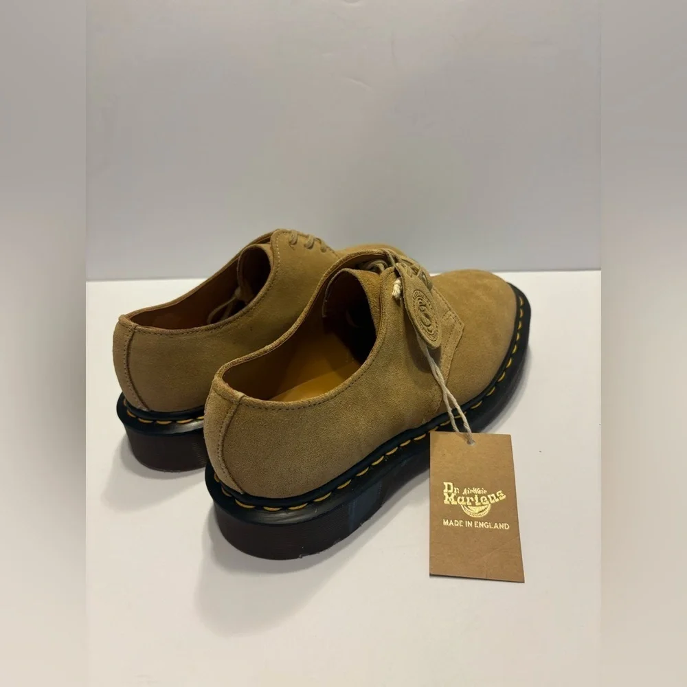 Dr. Martens 1461 Made in England Buck Suede Oxford Shoes Beige Size  Us 6 New